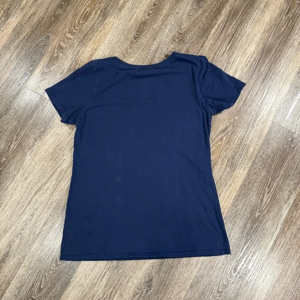 NIKE Tee‎ Ladies S Nike Navy White Swoosh t-shirt Athletic Cut Soft Athleisure